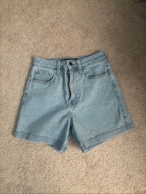 Hollister Light Blue High-Rise Denim Shorts